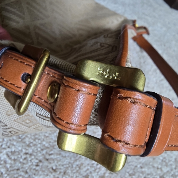 Lauren Ralph Lauren Rll Signature Monogram Handbag Purse Medium Size - Picture 14 of 16